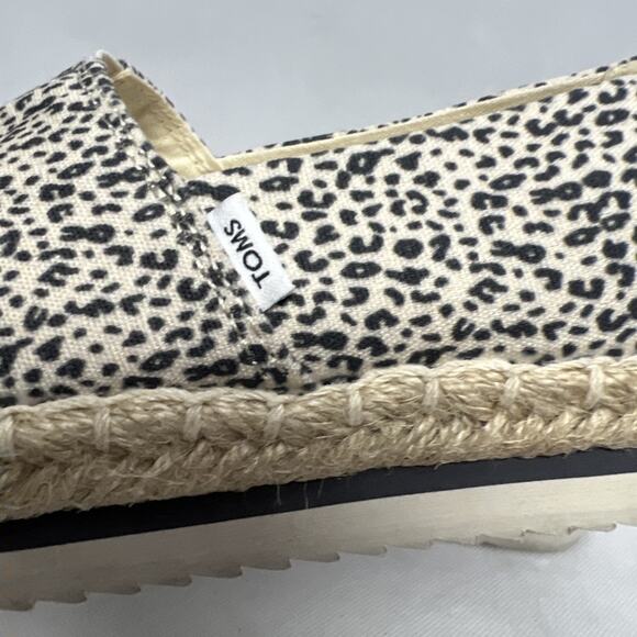 Toms Alpargata Platform Rope Natural Leopard Cheetah Print Shoes Womens Size 6 - Picture 3 of 8